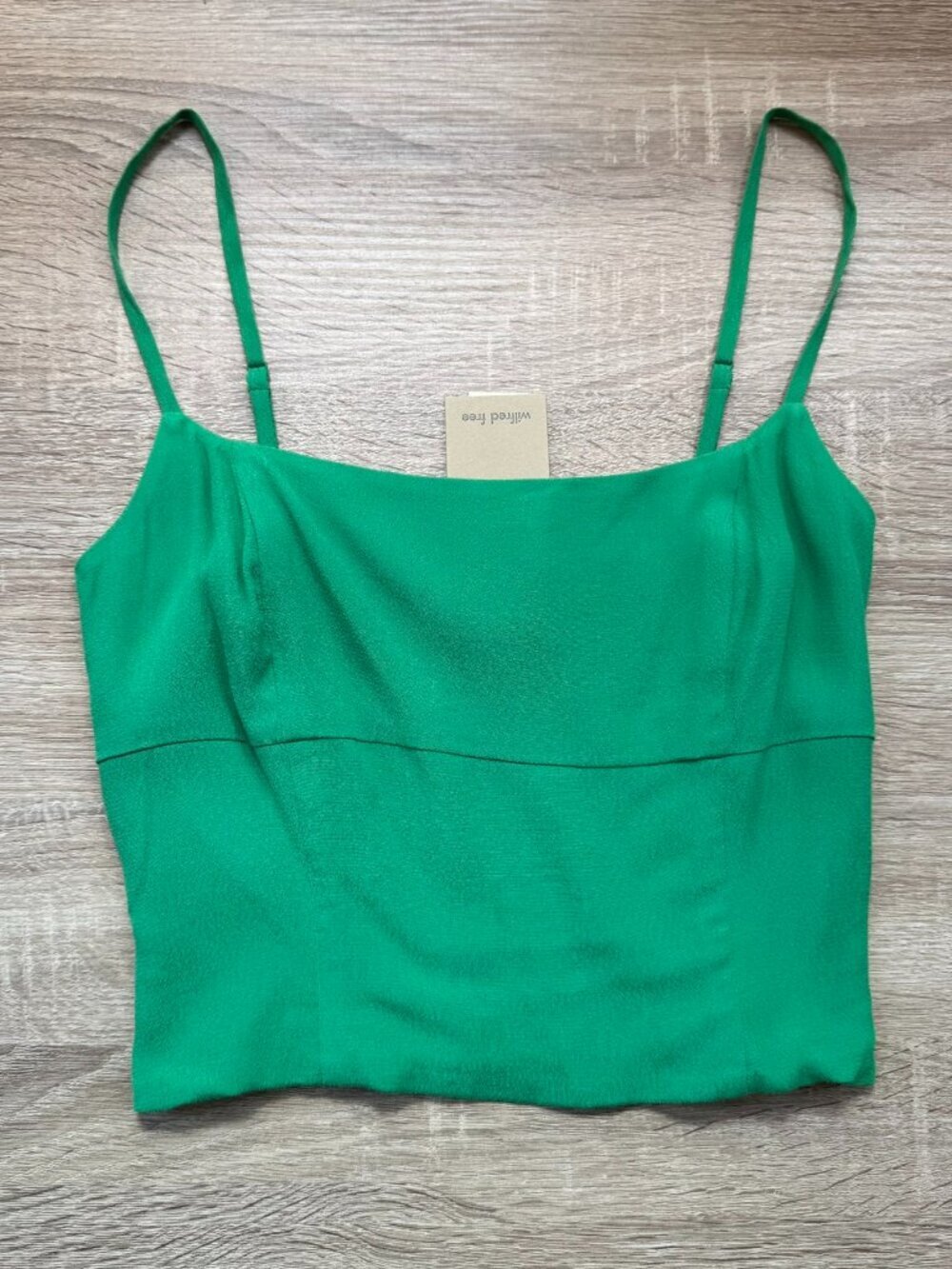 NWT Aritzia Wilfred Basel Bustier Cropped Cami Top Green 2XS